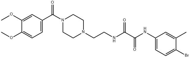 N~1~-(4-bromo-3-methylphenyl)-N~2~-{2-[4-(3,4-dimethoxybenzoyl)-1-piperazinyl]ethyl}ethanediamide Struktur