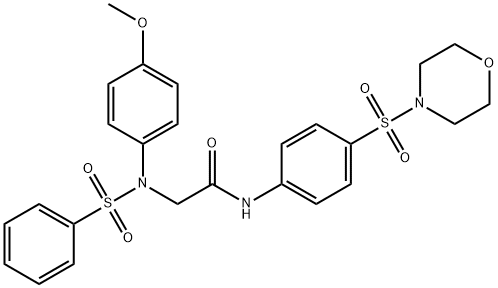 2-[4-methoxy(phenylsulfonyl)anilino]-N-[4-(4-morpholinylsulfonyl)phenyl]acetamide Struktur