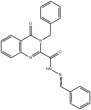 3-benzyl-N'-benzylidene-4-oxo-3,4-dihydro-2-quinazolinecarbohydrazide Struktur