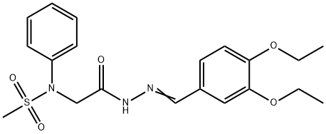 N-{2-[2-(3,4-diethoxybenzylidene)hydrazino]-2-oxoethyl}-N-phenylmethanesulfonamide Struktur