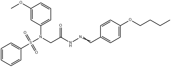 N-{2-[2-(4-butoxybenzylidene)hydrazino]-2-oxoethyl}-N-(3-methoxyphenyl)benzenesulfonamide Struktur