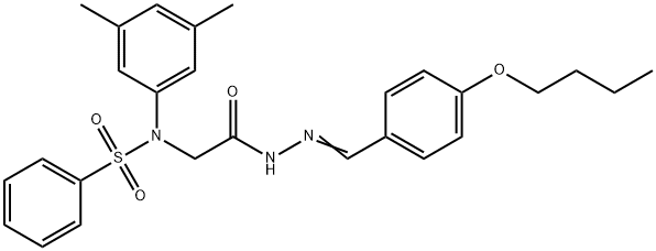 N-{2-[2-(4-butoxybenzylidene)hydrazino]-2-oxoethyl}-N-(3,5-dimethylphenyl)benzenesulfonamide Struktur