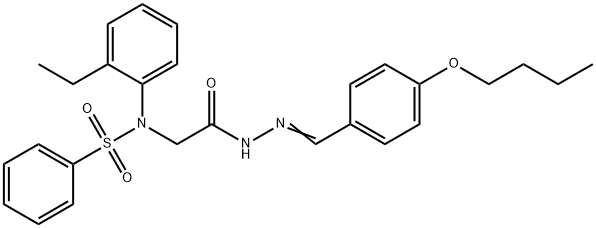 N-{2-[2-(4-butoxybenzylidene)hydrazino]-2-oxoethyl}-N-(2-ethylphenyl)benzenesulfonamide Struktur