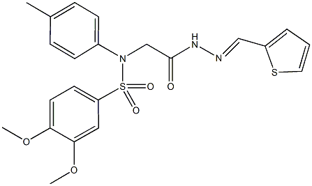 3,4-dimethoxy-N-(4-methylphenyl)-N-{2-oxo-2-[2-(2-thienylmethylene)hydrazino]ethyl}benzenesulfonamide Struktur