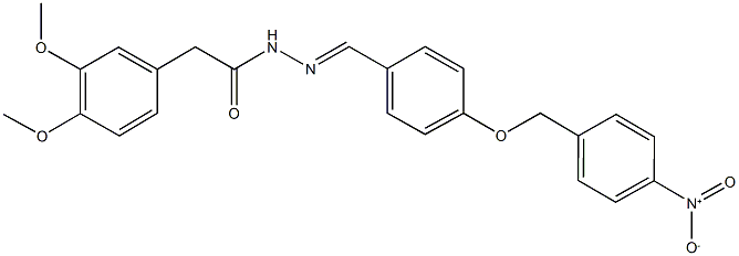 2-(3,4-dimethoxyphenyl)-N'-[4-({4-nitrobenzyl}oxy)benzylidene]acetohydrazide Struktur