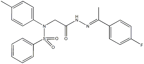 N-(2-{2-[1-(4-fluorophenyl)ethylidene]hydrazino}-2-oxoethyl)-N-(4-methylphenyl)benzenesulfonamide Struktur