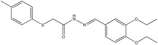 N'-(3,4-diethoxybenzylidene)-2-[(4-methylphenyl)sulfanyl]acetohydrazide Struktur