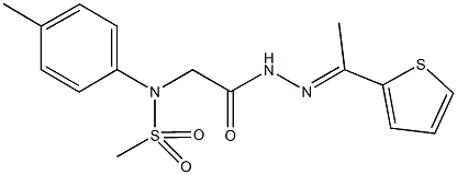 N-(4-methylphenyl)-N-(2-oxo-2-{2-[1-(2-thienyl)ethylidene]hydrazino}ethyl)methanesulfonamide Struktur