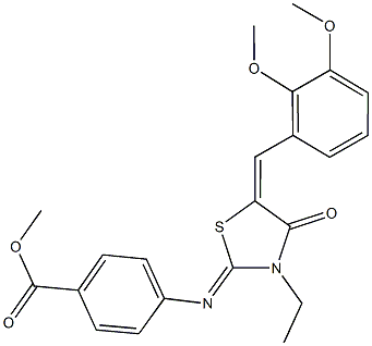 methyl 4-{[5-(2,3-dimethoxybenzylidene)-3-ethyl-4-oxo-1,3-thiazolidin-2-ylidene]amino}benzoate Struktur