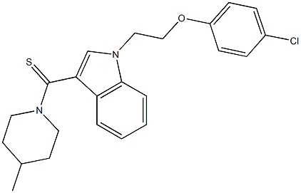 4-chlorophenyl 2-{3-[(4-methyl-1-piperidinyl)carbothioyl]-1H-indol-1-yl}ethyl ether Struktur