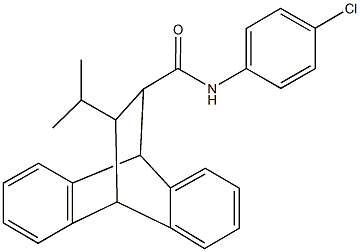 N-(4-chlorophenyl)-16-isopropyltetracyclo[6.6.2.0~2,7~.0~9,14~]hexadeca-2,4,6,9,11,13-hexaene-15-carboxamide Struktur