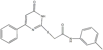 N-(3-methylphenyl)-2-[(6-oxo-4-phenyl-1,6-dihydro-2-pyrimidinyl)sulfanyl]acetamide Struktur