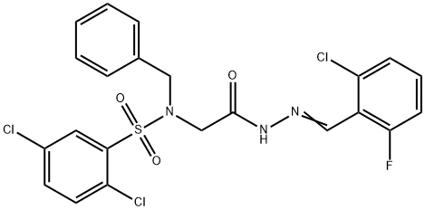 N-benzyl-2,5-dichloro-N-{2-[2-(2-chloro-6-fluorobenzylidene)hydrazino]-2-oxoethyl}benzenesulfonamide Struktur