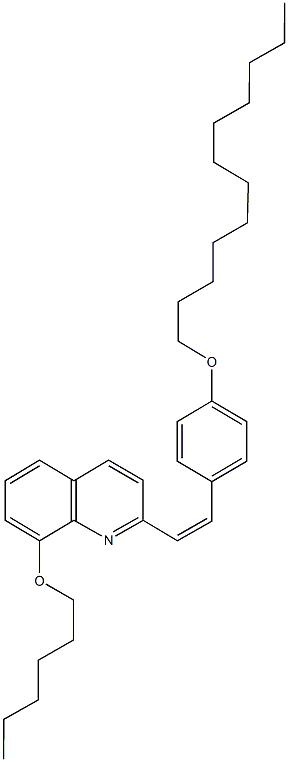 2-{2-[4-(dodecyloxy)phenyl]vinyl}-8-(hexyloxy)quinoline Struktur