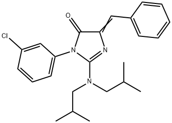 5-benzylidene-3-(3-chlorophenyl)-2-(diisobutylamino)-3,5-dihydro-4H-imidazol-4-one Struktur