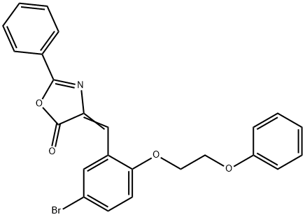 4-[5-bromo-2-(2-phenoxyethoxy)benzylidene]-2-phenyl-1,3-oxazol-5(4H)-one Struktur