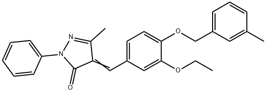 4-{3-ethoxy-4-[(3-methylbenzyl)oxy]benzylidene}-5-methyl-2-phenyl-2,4-dihydro-3H-pyrazol-3-one Struktur