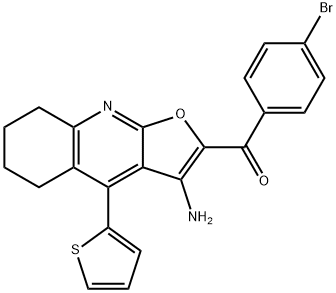 [3-amino-4-(2-thienyl)-5,6,7,8-tetrahydrofuro[2,3-b]quinolin-2-yl](4-bromophenyl)methanone Struktur