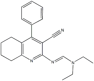 N'-(3-cyano-4-phenyl-5,6,7,8-tetrahydro-2-quinolinyl)-N,N-diethylimidoformamide Struktur