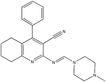 2-{[(4-methyl-1-piperazinyl)methylene]amino}-4-phenyl-5,6,7,8-tetrahydro-3-quinolinecarbonitrile Struktur