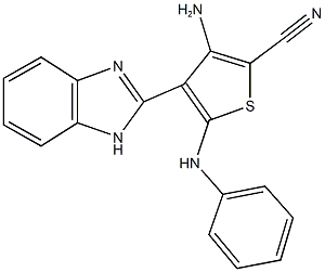 3-amino-5-anilino-4-(1H-benzimidazol-2-yl)thiophene-2-carbonitrile Struktur