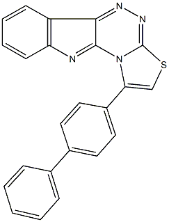 1-[1,1'-biphenyl]-4-yl[1,3]thiazolo[2',3':3,4][1,2,4]triazino[5,6-b]indole Struktur