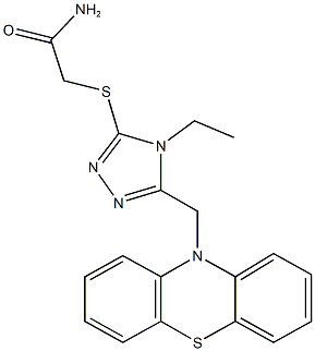 2-{[4-ethyl-5-(10H-phenothiazin-10-ylmethyl)-4H-1,2,4-triazol-3-yl]sulfanyl}acetamide Struktur