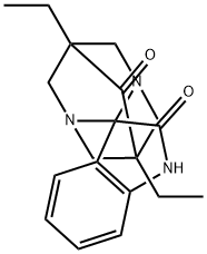 5,7-diethyl-1',3'-dihydro-2',6-dioxo-1,3-diazatricyclo[3.3.1.1~3,7~]decane-2-spiro-3'--(2'H)-indole Struktur