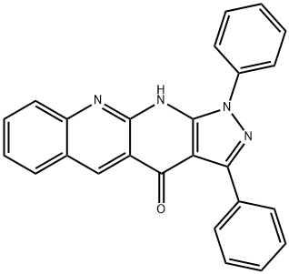 1,3-diphenyl-1,11-dihydro-4H-benzo[b]pyrazolo[4,3-g][1,8]naphthyridin-4-one Struktur