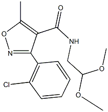 3-(2-chlorophenyl)-N-(2,2-dimethoxyethyl)-5-methyl-4-isoxazolecarboxamide Struktur