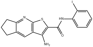 3-amino-N-(2-iodophenyl)-6,7-dihydro-5H-cyclopenta[b]thieno[3,2-e]pyridine-2-carboxamide Struktur