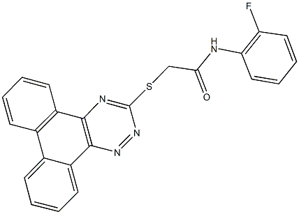 N-(2-fluorophenyl)-2-(phenanthro[9,10-e][1,2,4]triazin-3-ylsulfanyl)acetamide Struktur