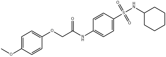 N-{4-[(cyclohexylamino)sulfonyl]phenyl}-2-(4-methoxyphenoxy)acetamide Struktur