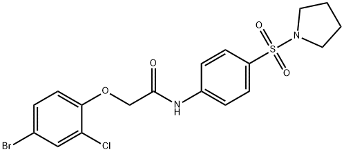 2-(4-bromo-2-chlorophenoxy)-N-[4-(1-pyrrolidinylsulfonyl)phenyl]acetamide Struktur