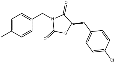 5-(4-chlorobenzylidene)-3-(4-methylbenzyl)-1,3-thiazolidine-2,4-dione Struktur