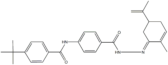 4-tert-butyl-N-(4-{[2-(5-isopropenyl-2-methyl-2-cyclohexen-1-ylidene)hydrazino]carbonyl}phenyl)benzamide Struktur