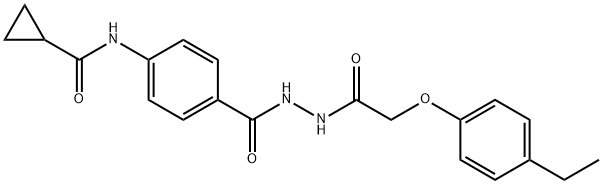 N-[4-({2-[(4-ethylphenoxy)acetyl]hydrazino}carbonyl)phenyl]cyclopropanecarboxamide Struktur