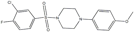 1-[(3-chloro-4-fluorophenyl)sulfonyl]-4-(4-methoxyphenyl)piperazine Struktur