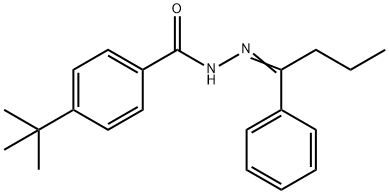 4-tert-butyl-N'-(1-phenylbutylidene)benzohydrazide Struktur