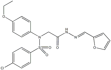 4-chloro-N-(4-ethoxyphenyl)-N-{2-[2-(2-furylmethylene)hydrazino]-2-oxoethyl}benzenesulfonamide Struktur