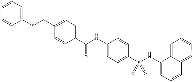 N-{4-[(1-naphthylamino)sulfonyl]phenyl}-4-[(phenylsulfanyl)methyl]benzamide Struktur