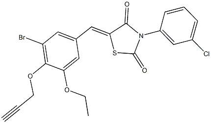 5-[3-bromo-5-ethoxy-4-(2-propynyloxy)benzylidene]-3-(3-chlorophenyl)-1,3-thiazolidine-2,4-dione Struktur