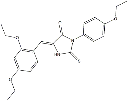 5-(2,4-diethoxybenzylidene)-3-(4-ethoxyphenyl)-2-thioxo-4-imidazolidinone Struktur