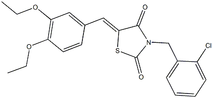 3-(2-chlorobenzyl)-5-(3,4-diethoxybenzylidene)-1,3-thiazolidine-2,4-dione Struktur