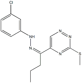 1-[3-(methylsulfanyl)-1,2,4-triazin-5-yl]-1-butanone (3-chlorophenyl)hydrazone Struktur