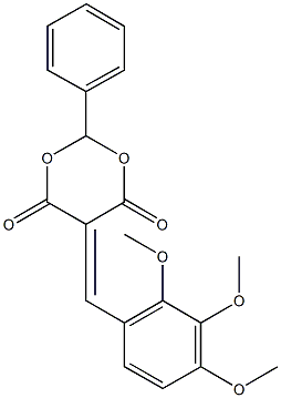 2-phenyl-5-(2,3,4-trimethoxybenzylidene)-1,3-dioxane-4,6-dione Struktur