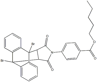 pentyl4-(1,8-dibromo-16,18-dioxo-17-azapentacyclo[6.6.5.0~2,7~.0~9,14~.0~15,19~]nonadeca-2,4,6,9,11,13-hexaen-17-yl)benzoate Struktur