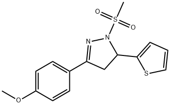 methyl 4-[1-(methylsulfonyl)-5-(2-thienyl)-4,5-dihydro-1H-pyrazol-3-yl]phenyl ether Struktur