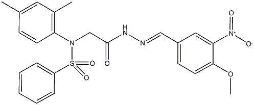 N-(2,4-dimethylphenyl)-N-[2-(2-{3-nitro-4-methoxybenzylidene}hydrazino)-2-oxoethyl]benzenesulfonamide Struktur