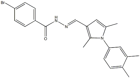 4-bromo-N'-{[1-(3,4-dimethylphenyl)-2,5-dimethyl-1H-pyrrol-3-yl]methylene}benzohydrazide Struktur